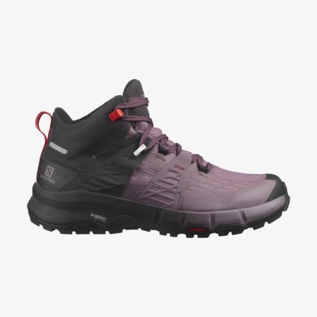 Salomon ODYSSEY MID GTX W Womens Hiking Boots Purple/Black UK RDBV